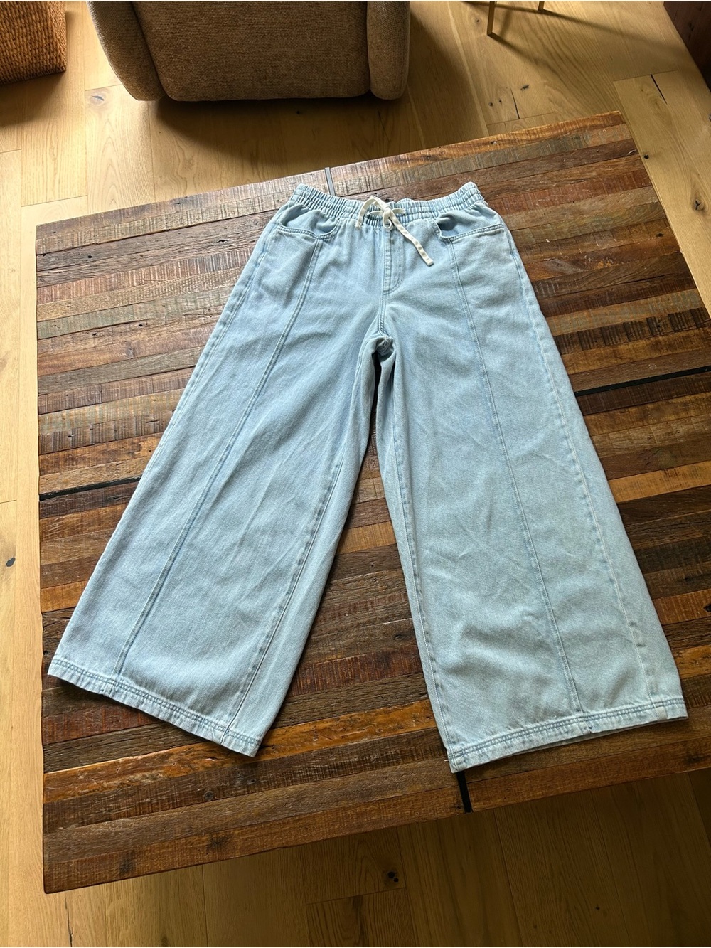 Universal Thread High-Rise Draw String Wide Leg Relaxed Fit Beach Pants